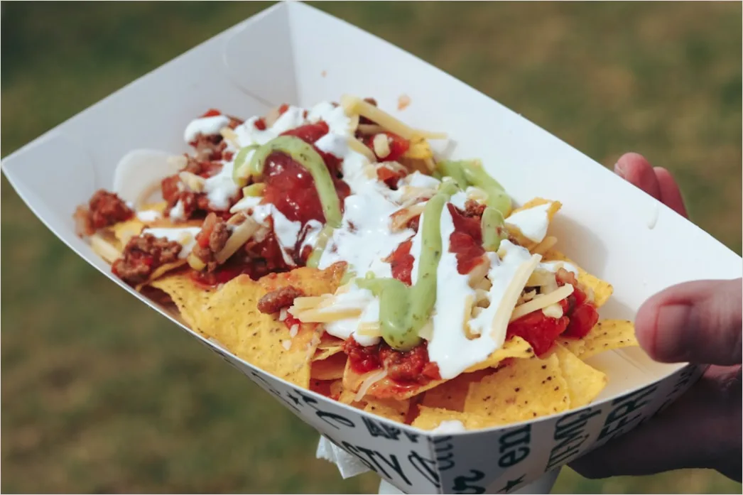 Detail Streetfood Stand Hand Hält Taco Nahaufnahme Number 15