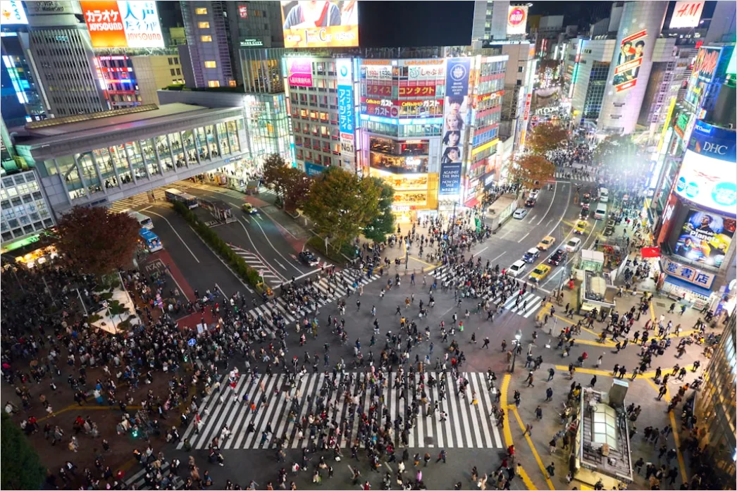Detail Tokio Shibuya Crossing Von Oben Perspektive Number 2