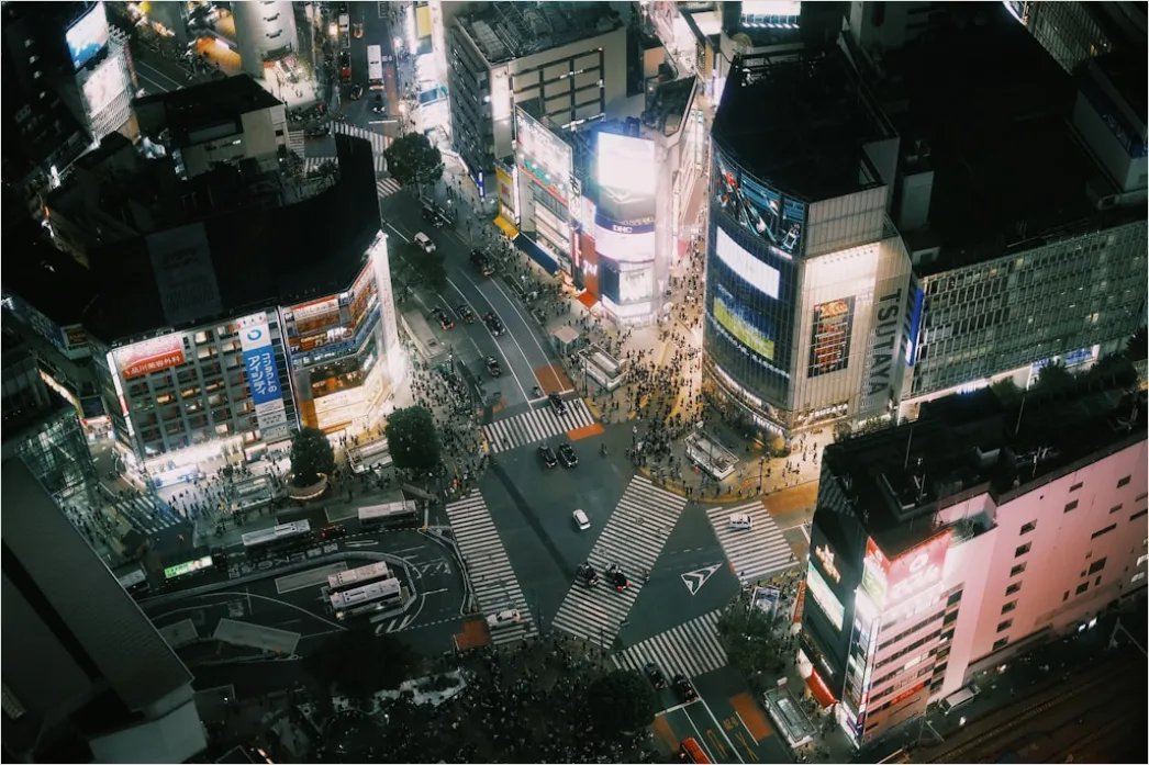 Detail Tokio Shibuya Crossing Von Oben Perspektive Number 11
