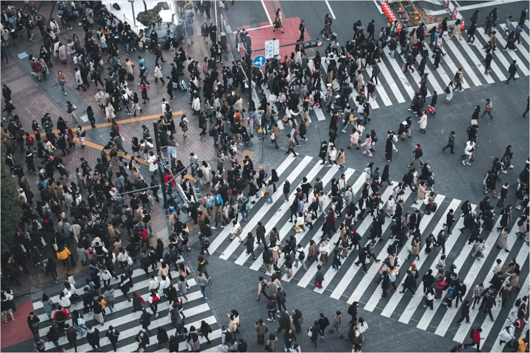 Detail Tokio Shibuya Crossing Von Oben Perspektive Number 12
