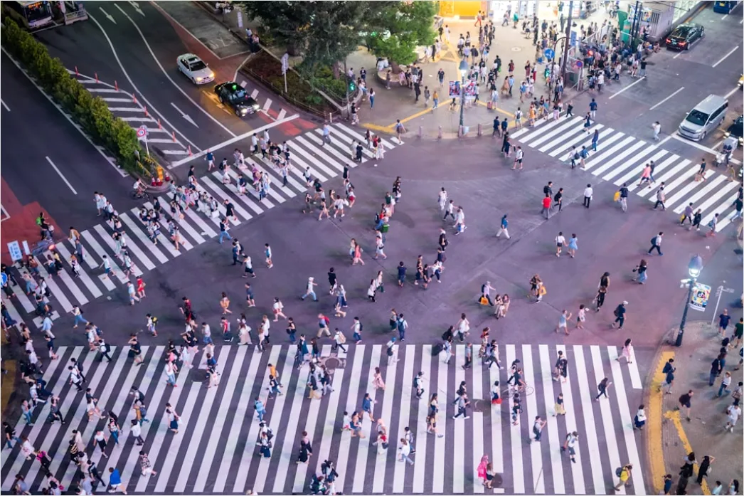 Detail Tokio Shibuya Crossing Von Oben Perspektive Number 13
