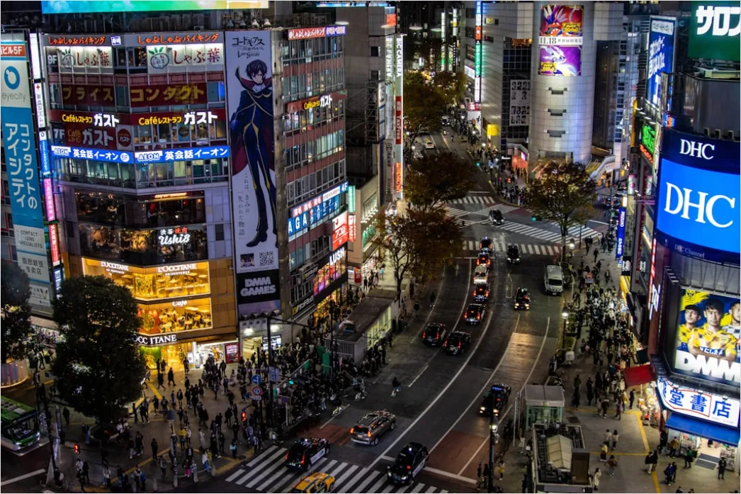 Detail Tokio Shibuya Crossing Von Oben Perspektive Number 15