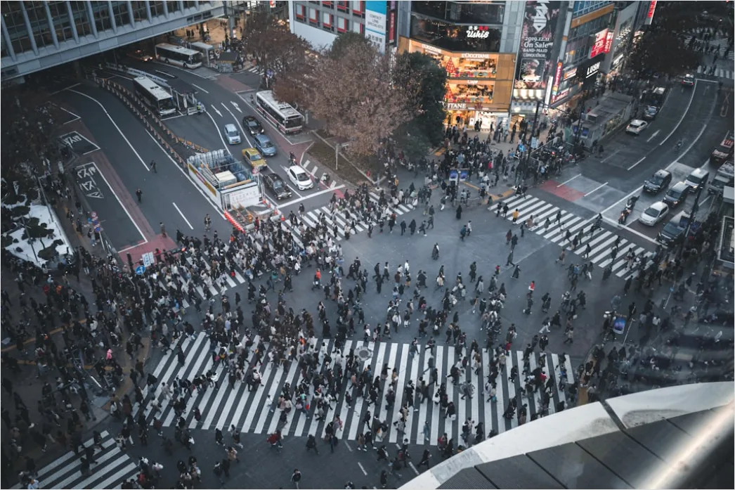 Detail Tokio Shibuya Crossing Von Oben Perspektive Number 18