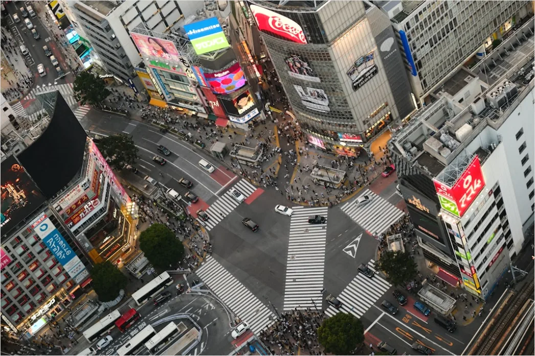 Detail Tokio Shibuya Crossing Von Oben Perspektive Number 19