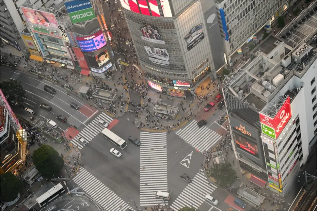 Detail Tokio Shibuya Crossing Von Oben Perspektive Number 20