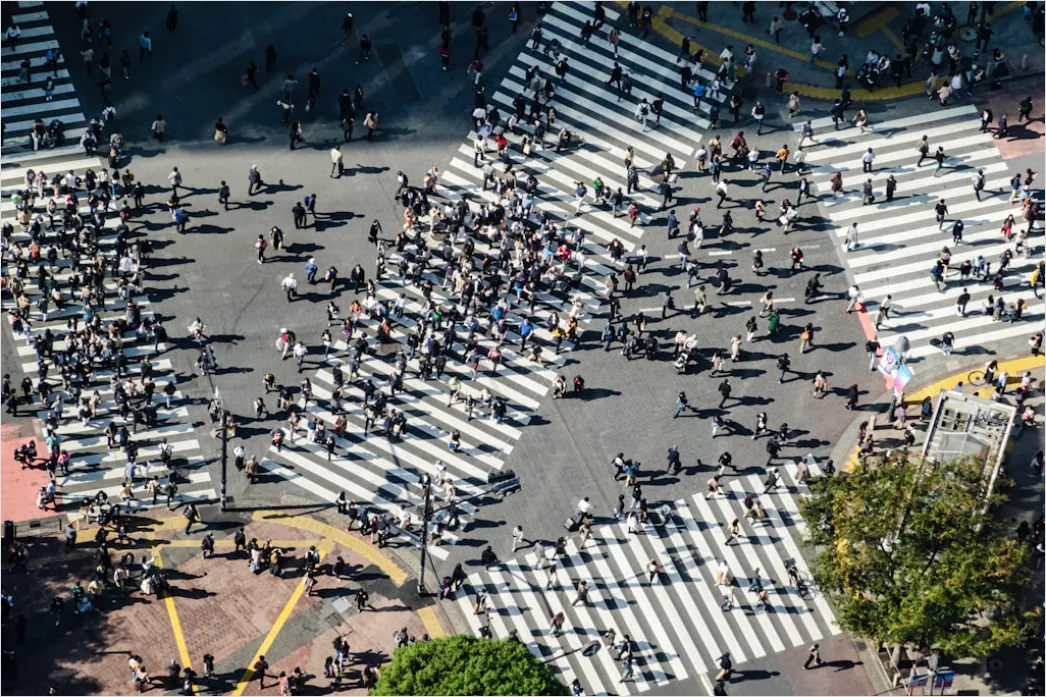 Detail Tokio Shibuya Crossing Von Oben Perspektive Number 4