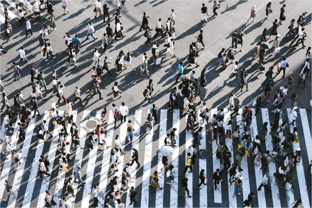 Detail Tokio Shibuya Crossing Von Oben Perspektive Number 6