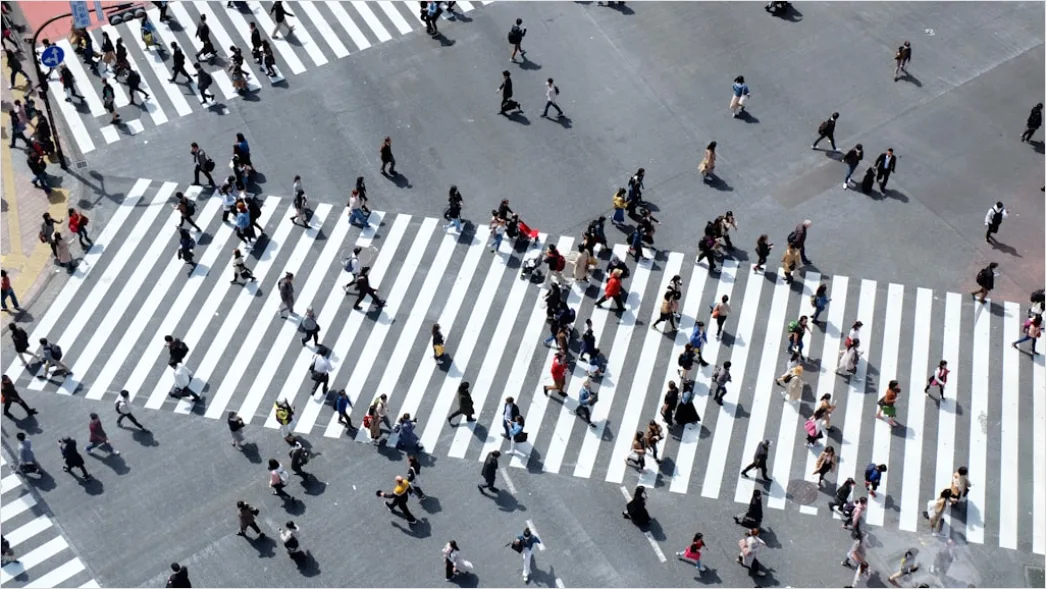 Detail Tokio Shibuya Crossing Von Oben Perspektive Number 8
