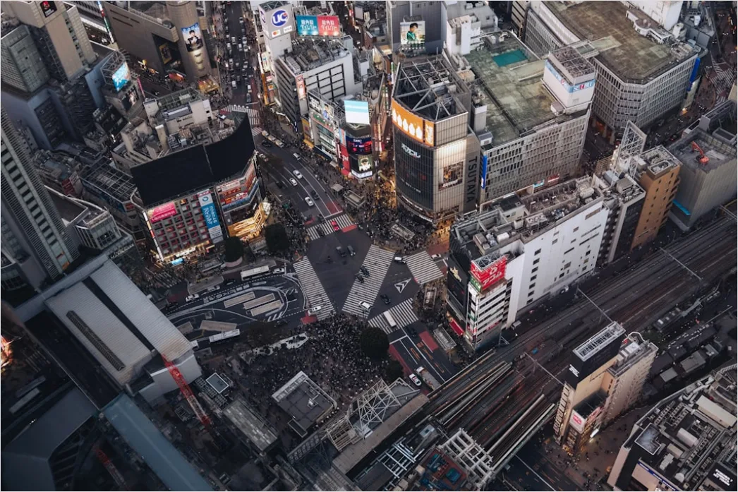 Detail Tokio Shibuya Crossing Von Oben Perspektive Number 9
