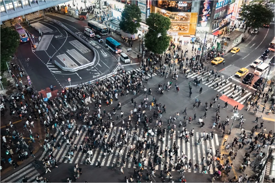 Detail Tokio Shibuya Crossing Von Oben Perspektive Number 10