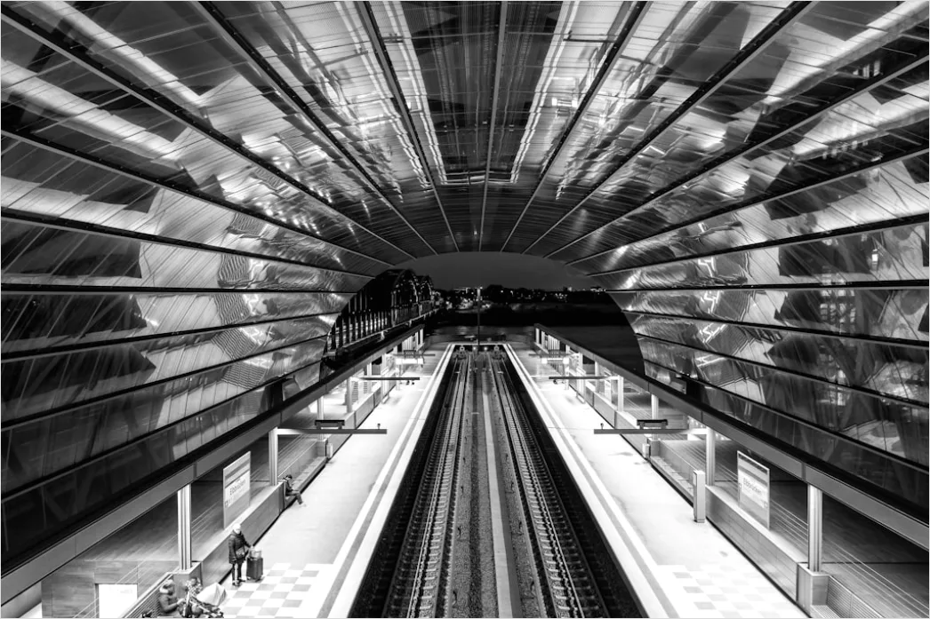 Detail U Bahn Station Architektur Symmetrische Perspektive Number 9