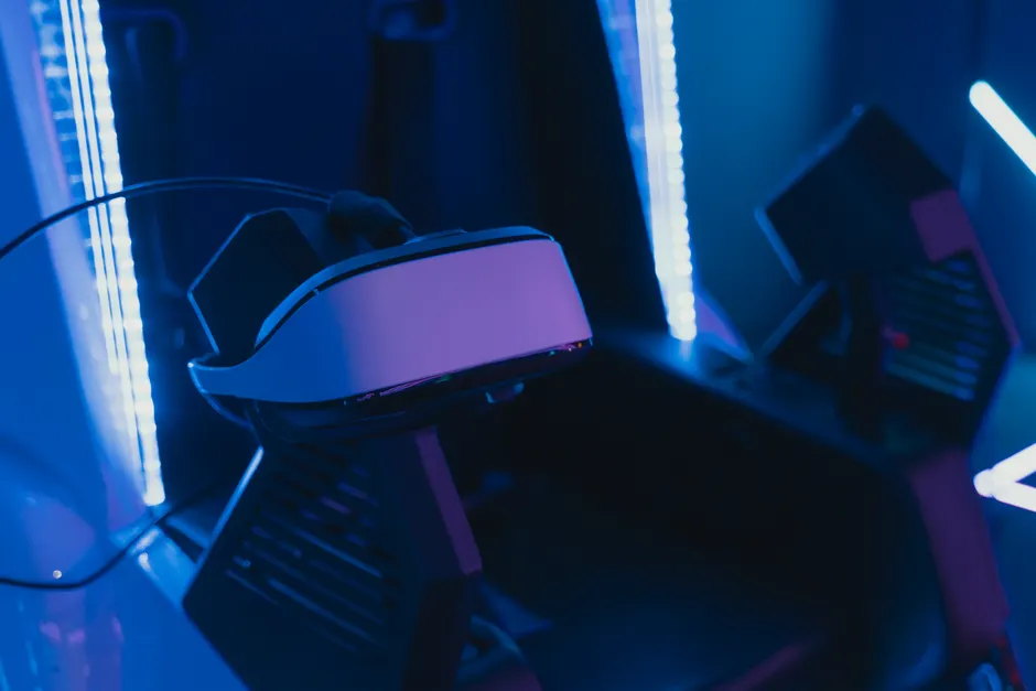 Detail Virtual Reality Headset Im Gaming Raum Foto Neon Number 4