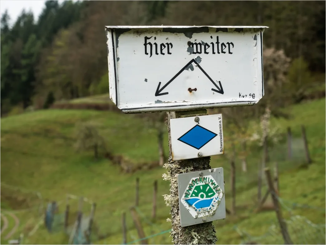 Detail Wanderweg Schild Richtung Gipfel Nahaufnahme Number 19