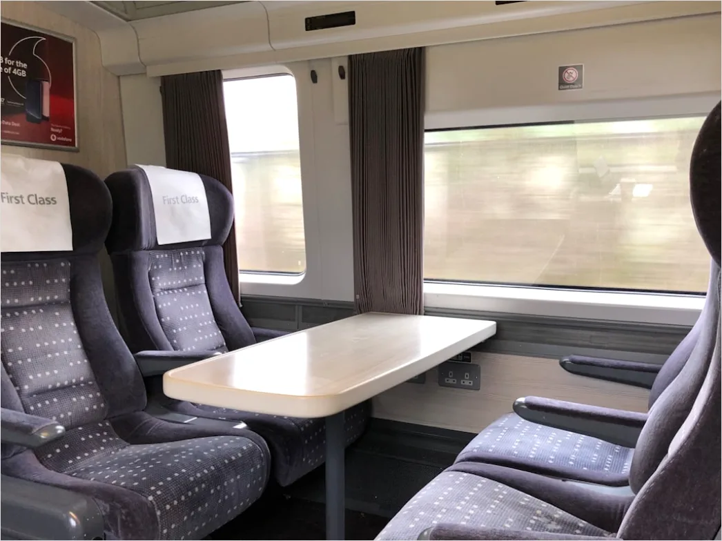 Detail Zugabteil Sitzplatz Mit Tisch Und Kaffeebecher Number 12