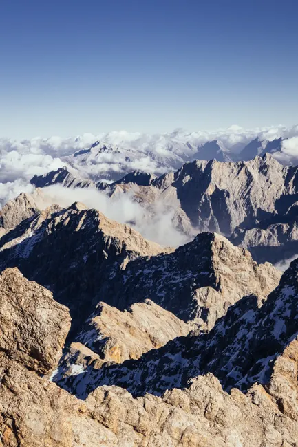 Detail Zugspitze Gipfelblick Wolkenmeer Panorama Number 14