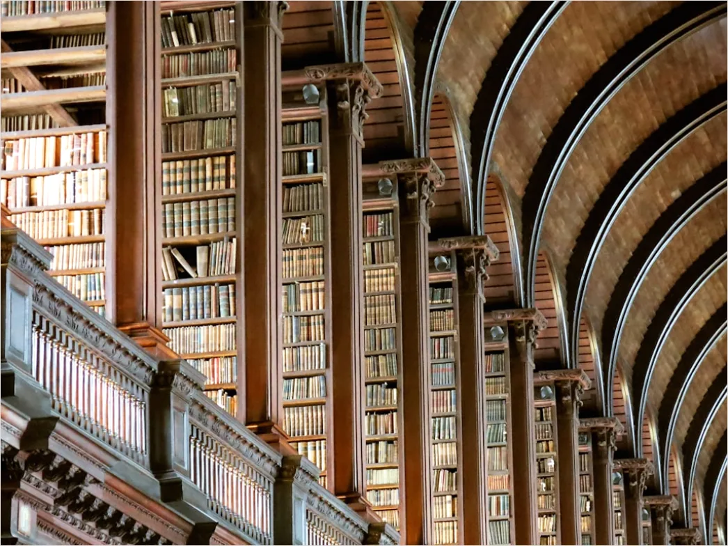 Detail Alte Bibliothek Holzregale Leiter Atmosphäre Foto Number 16