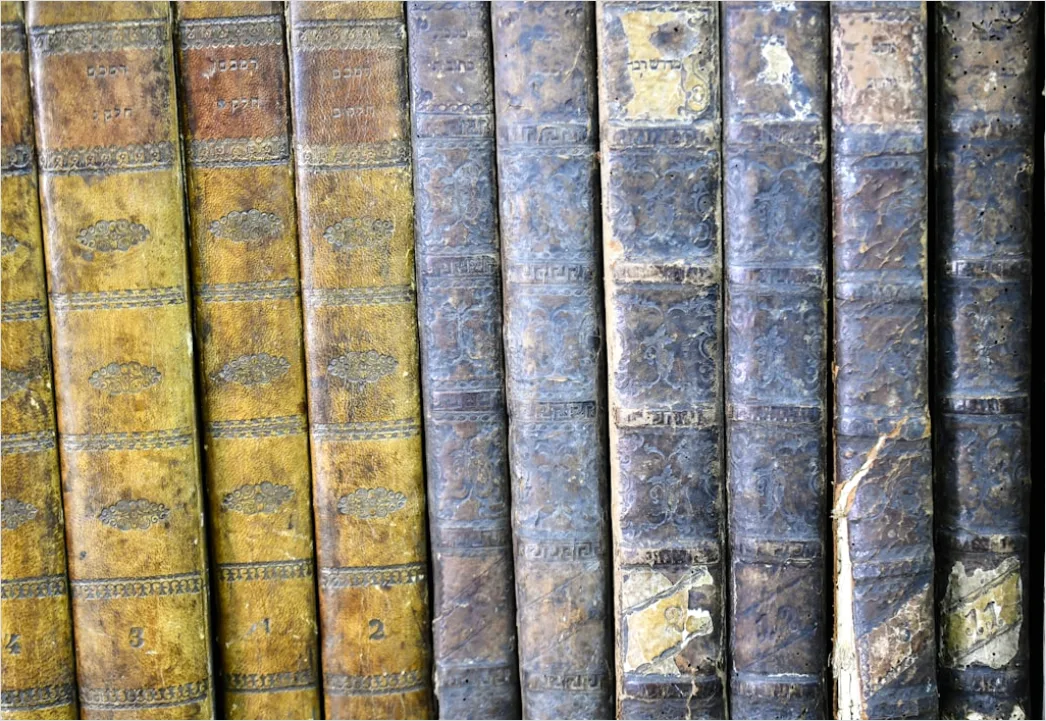 Detail Antiquariat Alte Bücher Lederrücken Detailaufnahme Number 17