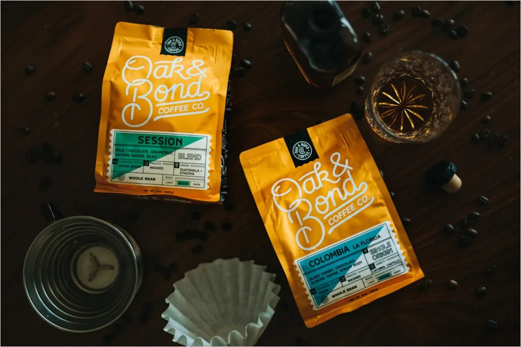 Detail Artisan Coffee Packaging Design Flat Lay Foto Number 14