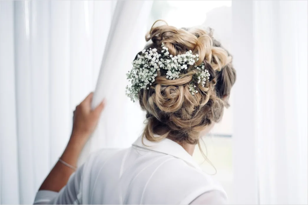 Brautfrisur Low Bun Mit Schleier Foto Cfa8