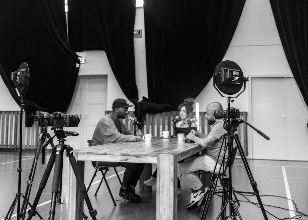 Detail Dokumentarfilm Dreh Interview Setup Mikrofon Foto Number 10
