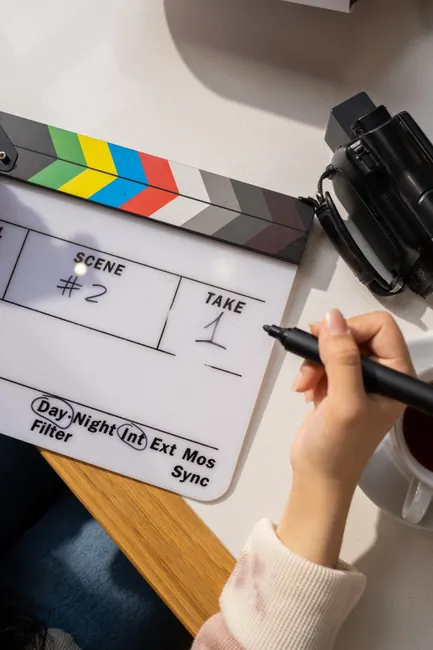 Detail Filmklappe Clapperboard In Hand Studio Foto Number 13