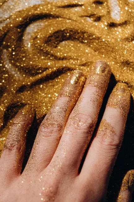 Detail Goldener Lidschatten Party Make Up Nahaufnahme Number 13