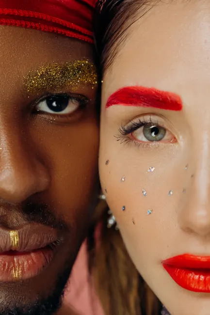 Detail Goldener Lidschatten Party Make Up Nahaufnahme Number 19
