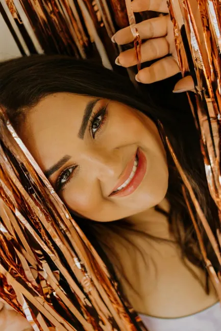 Detail Goldener Lidschatten Party Make Up Nahaufnahme Number 20