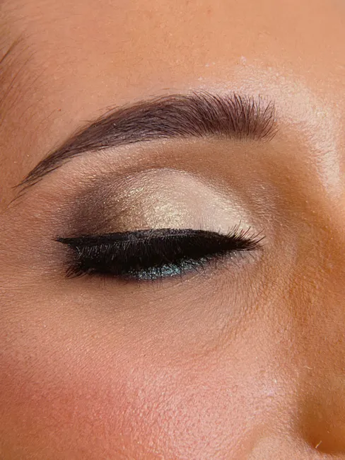 Detail Goldener Lidschatten Party Make Up Nahaufnahme Number 10