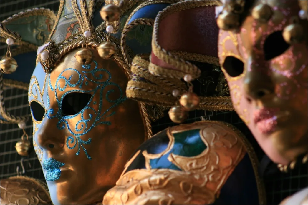 Karneval Kostueme Bunte Masken Detailfoto 648a
