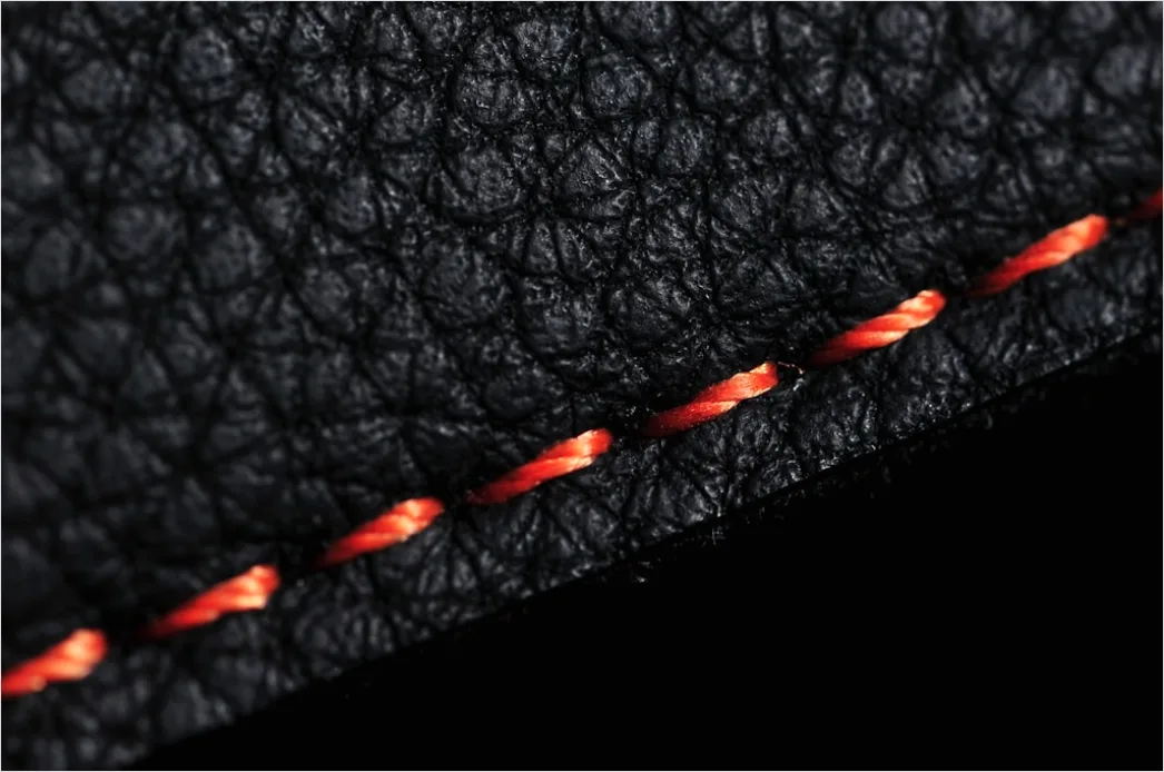 Detail Lederarbeiten Hand Näht Ledertasche Nahaufnahme Number 12