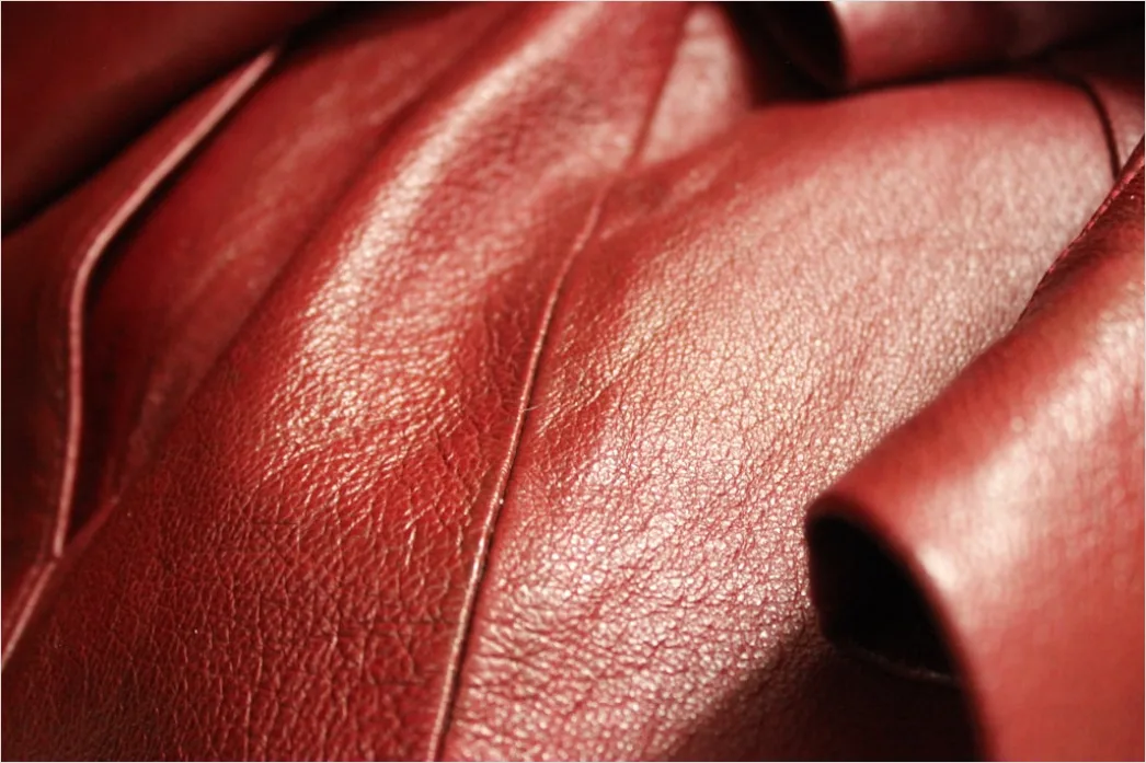 Detail Lederarbeiten Hand Näht Ledertasche Nahaufnahme Number 6