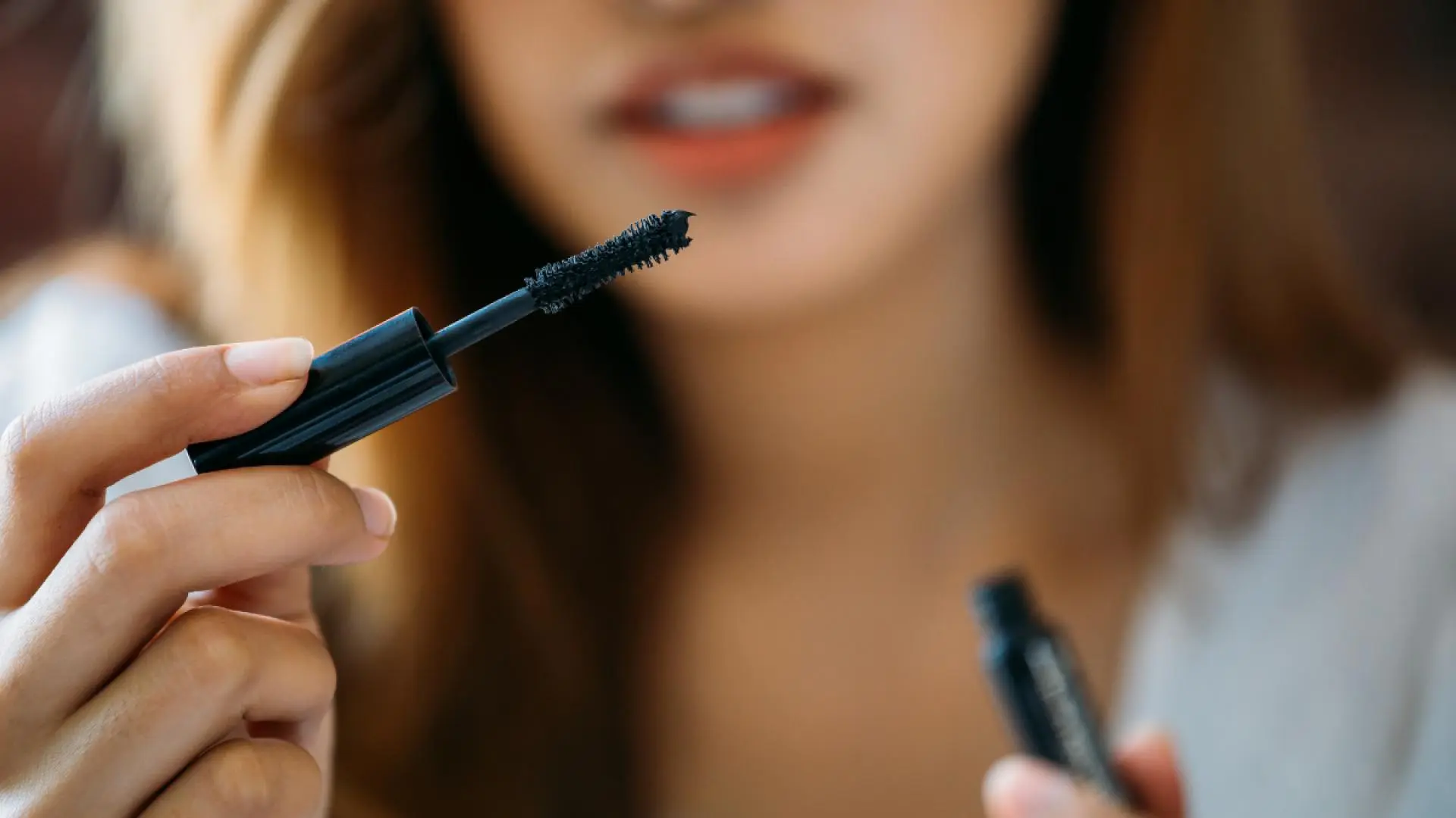 Mascara Auftragen Ohne Klumpen Nahaufnahme