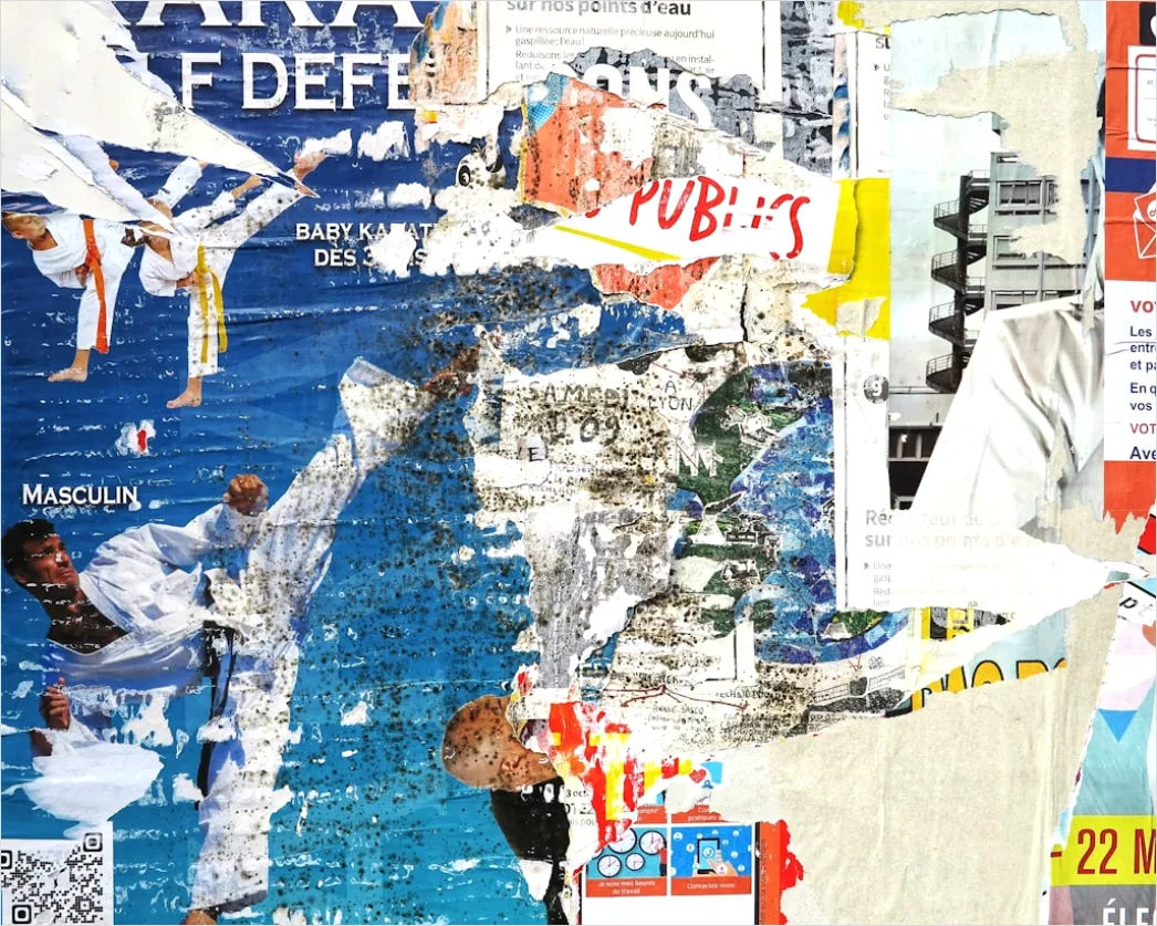 Detail Paste Up Poster Collage An Wand Detail Foto Number 12