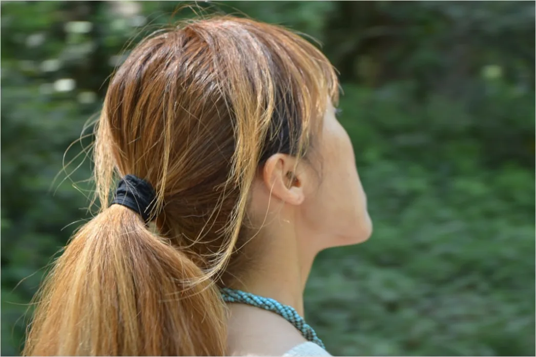 Ponytail Mit Volumen Am Oberkopf Foto