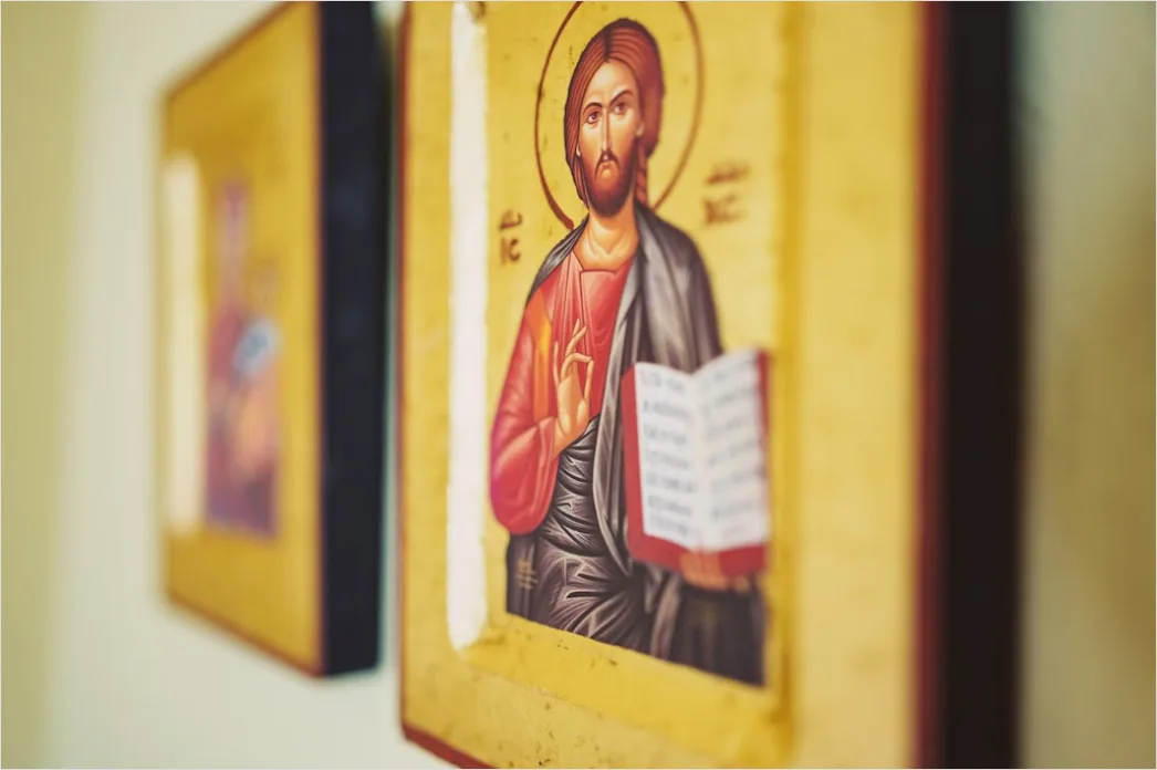 Religioese Ikone Goldgrund Detailaufnahme Foto 0d7d