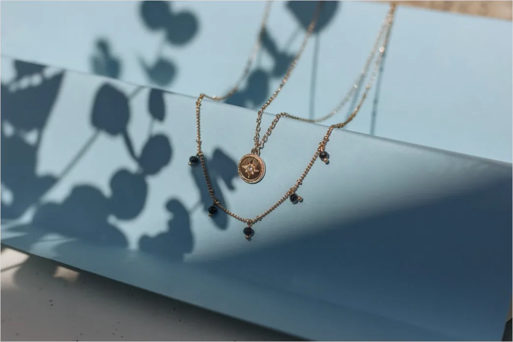 Detail Schmuck Layering Gold Ketten Nahaufnahme Number 10