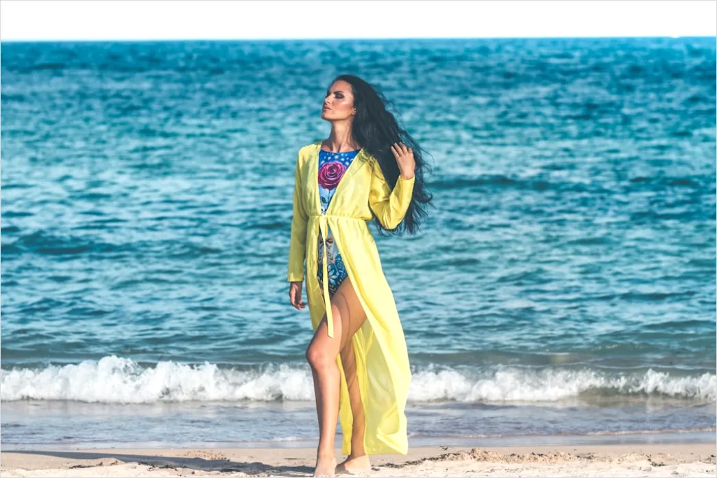 Strand Outfit Mit Kaftan Urlaub Foto 4910