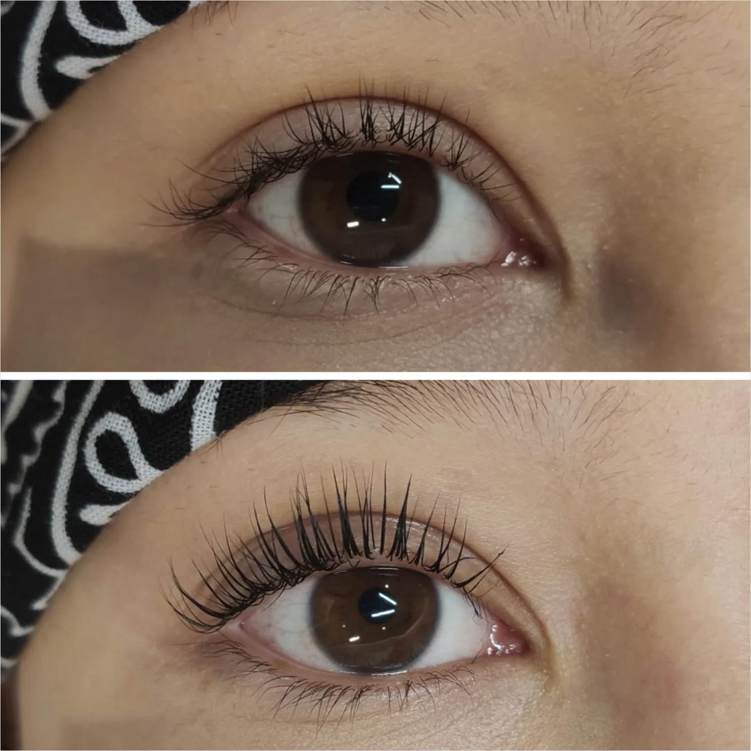Detail Wimpern Lifting Vorher Nachher Foto Collage Number 2