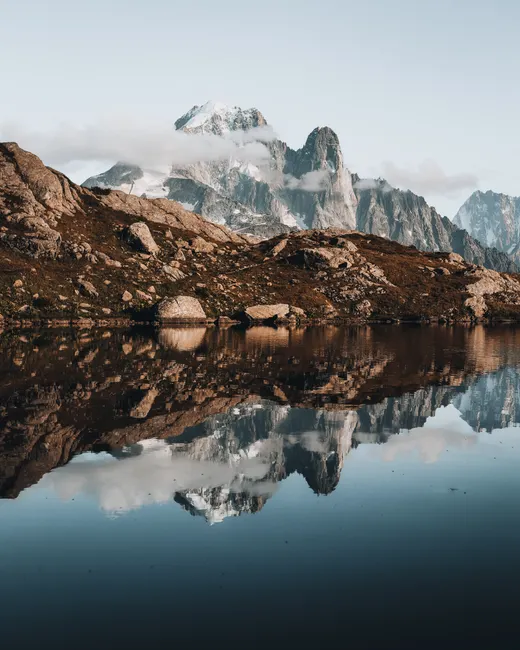 Detail Alpine Tarn Reflection Landscape Number 3