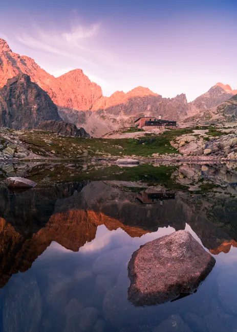 Detail Alpine Tarn Reflection Landscape Number 5