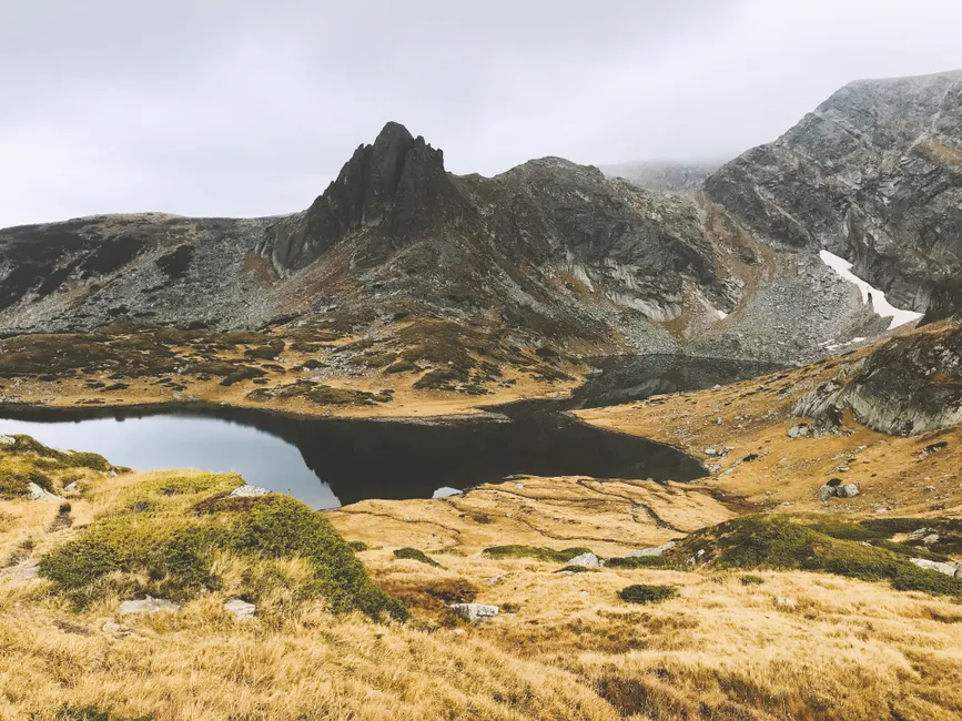 Detail Alpine Tarn Reflection Landscape Number 7
