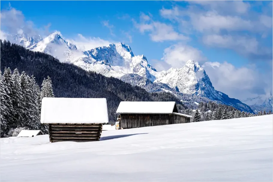 Detail Cabin In Snow Landscape Photo Number 3