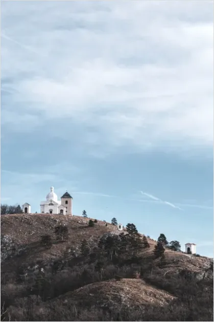 Detail Chapel On Hill Landscape Photo Number 2