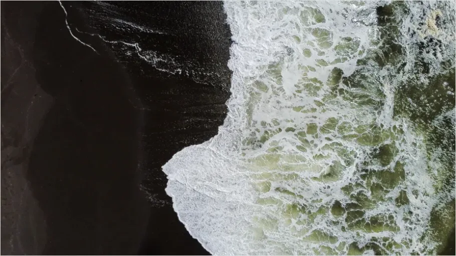 Detail Drone Shot Coastline Waves Number 2