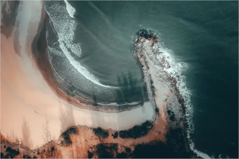 Detail Drone Shot Coastline Waves Number 3