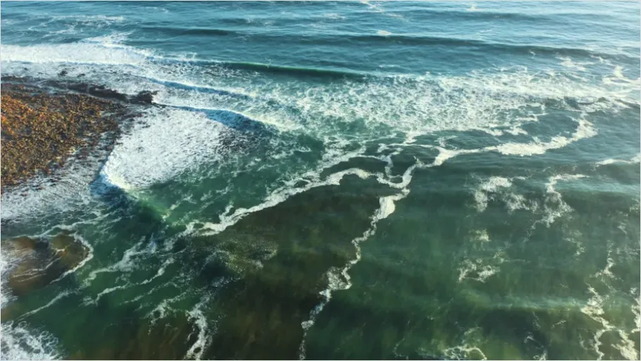 Detail Drone Shot Coastline Waves Number 8
