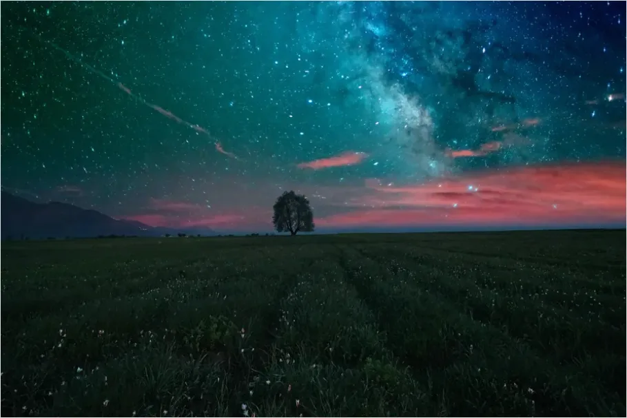 Detail Galaxy Sky Landscape Wallpaper Number 5