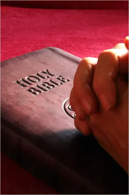 Detail Hands Praying In Church Soft Light Number 10