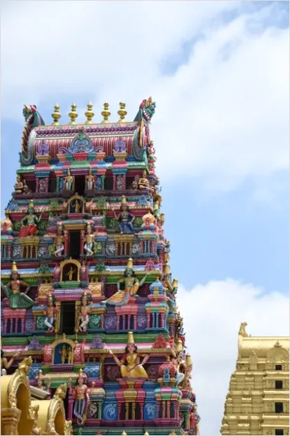 Hindu Temple Gopuram Detailed Carvings F876